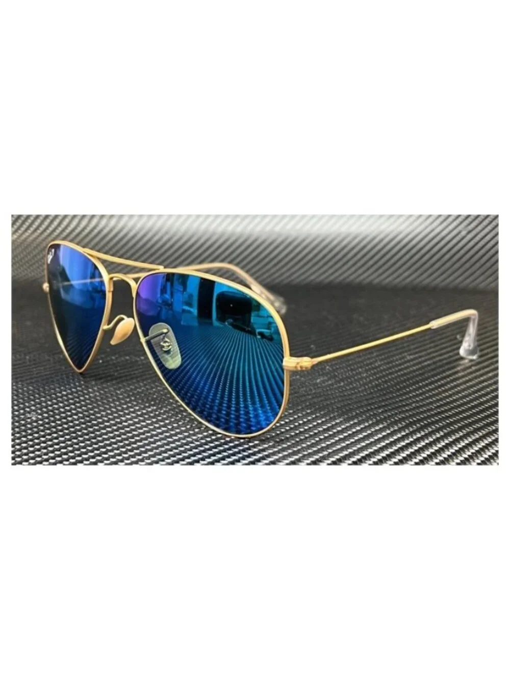New Ray-Ban Men  Gold Sunglasses  58- 14- 135